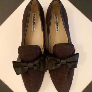 Karl Lagerfeld Sneaker Fashion Shoes PARIS Classic Black Bow Sz 12M Women